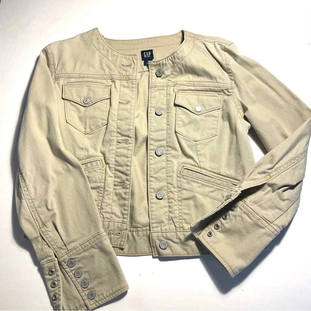 Gap, jean jacket, tan women’s medium - Picture 1 of 13